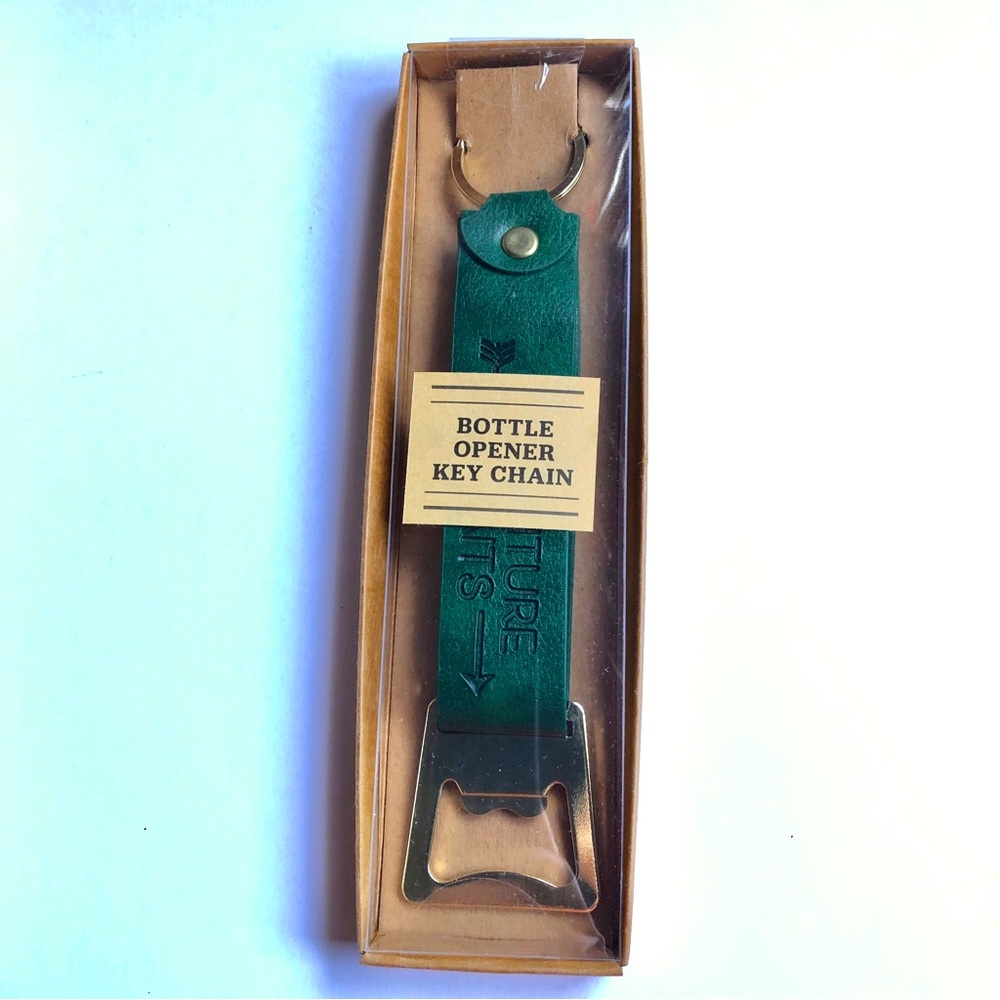3/$15 NEW KEY CHAIN BOTTLE OPENER Adventure Awaits PAPER RIOT Green Women UNISEX